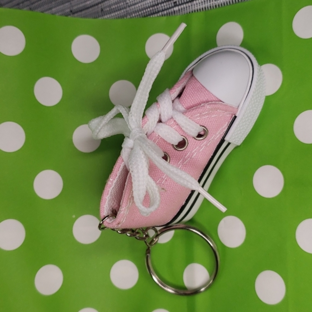Light pink sneaker shoe keychain